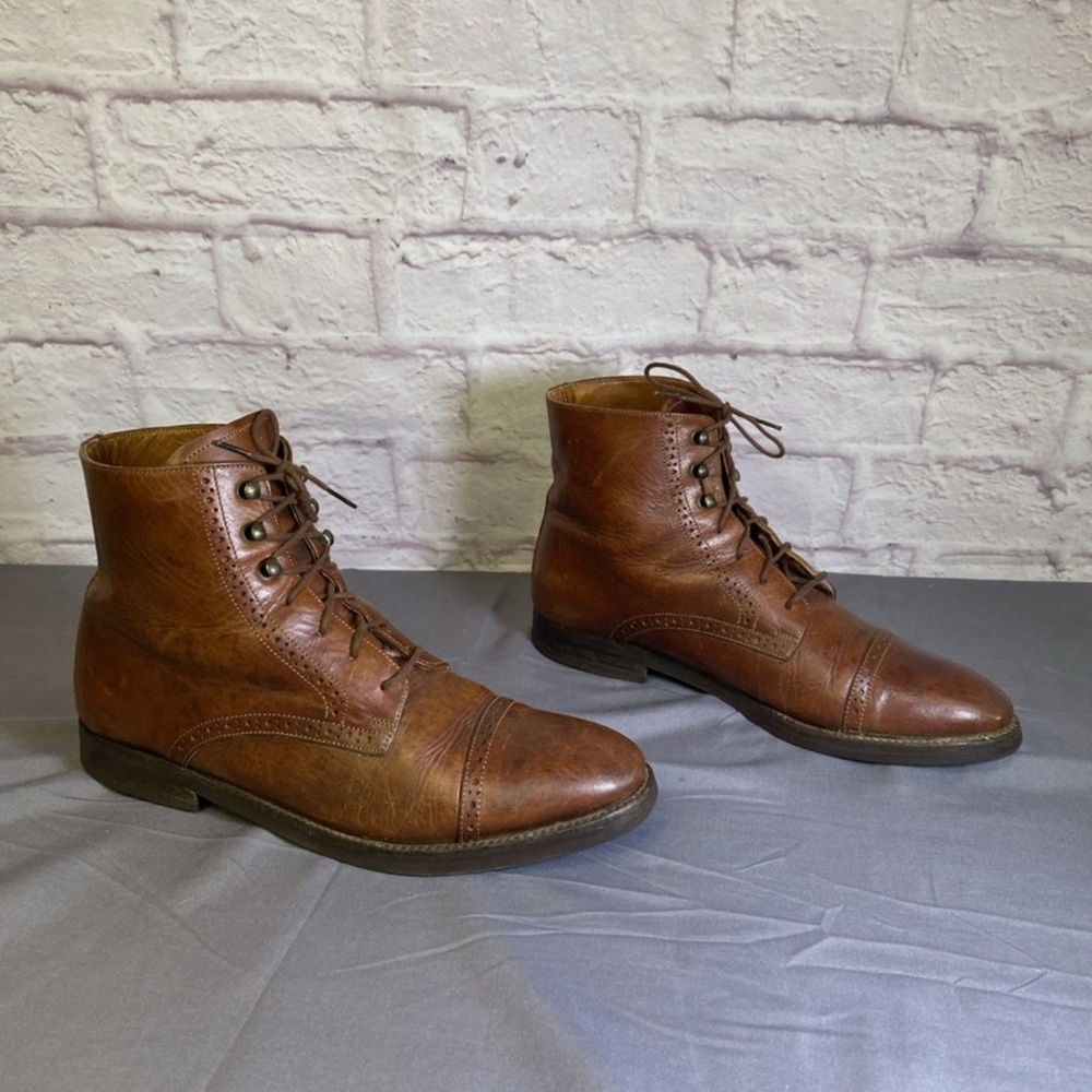 Women’s Vintage Cole Haan Brown Leather Lace-Up Ankle Boots Made in Italy